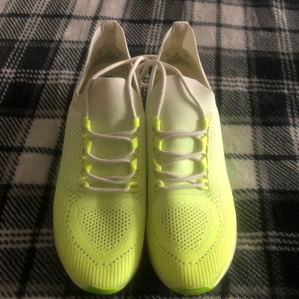 DKNY Neon Yellow Knit Athletic Sneakers